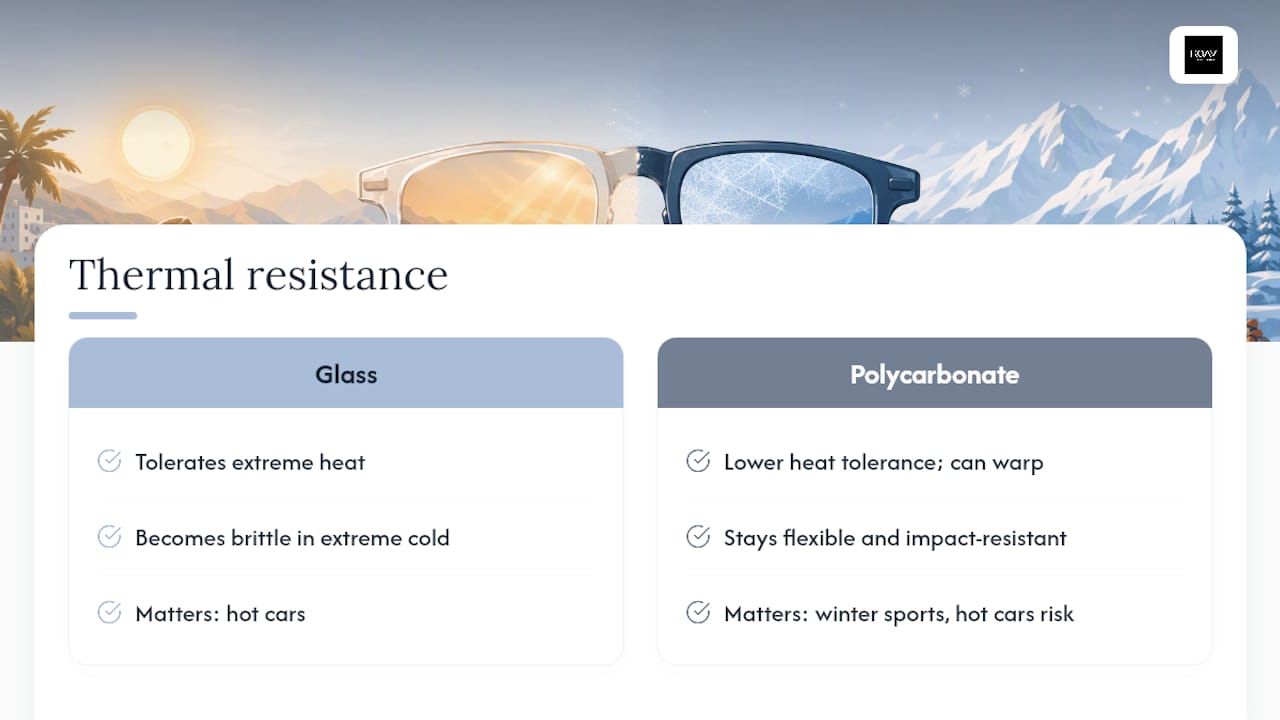 Thermal resistance: how heat and cold affect each lens — overview diagram