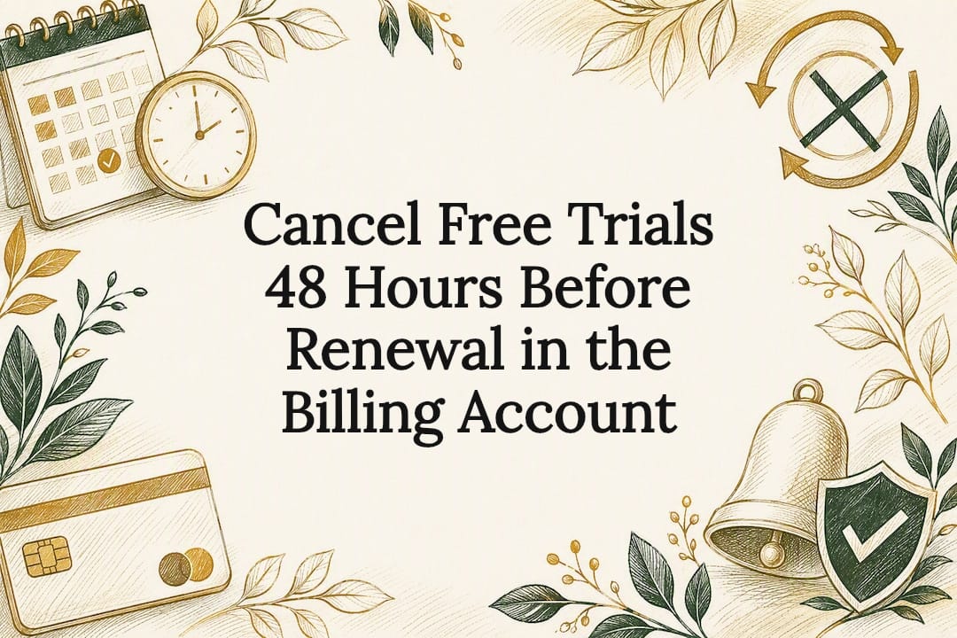 Cancel Free Trials 48 Hours Before Renewal in the Billing Account