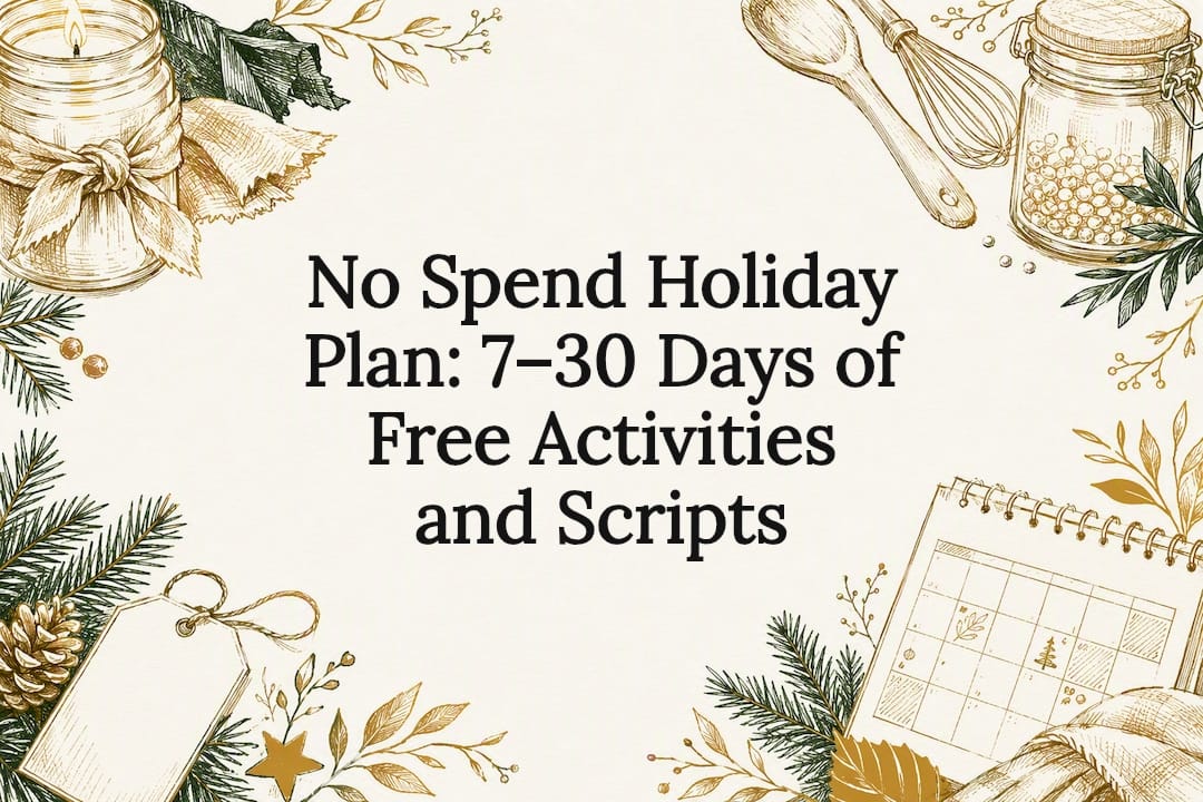No Spend Holiday Plan: 7–30 Days of Free Activities and Scripts