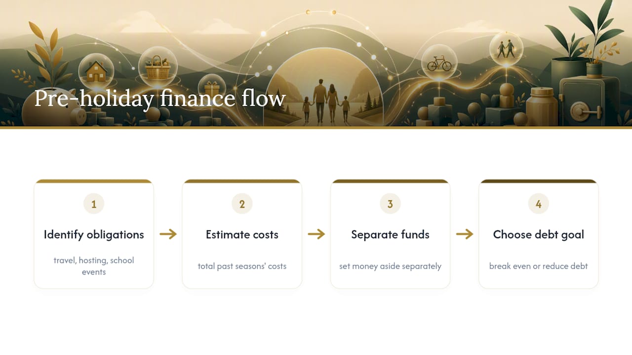 Holiday obligations budget planning flow