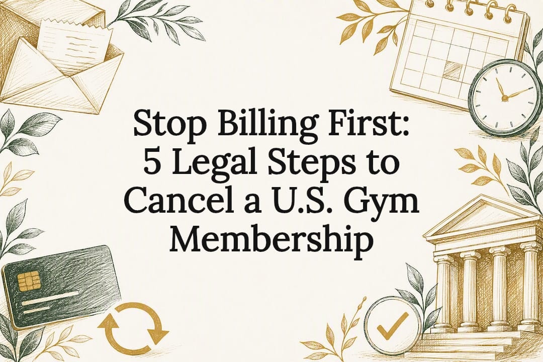 Stop Billing First: 5 Legal Steps to Cancel a U.S. Gym Membership