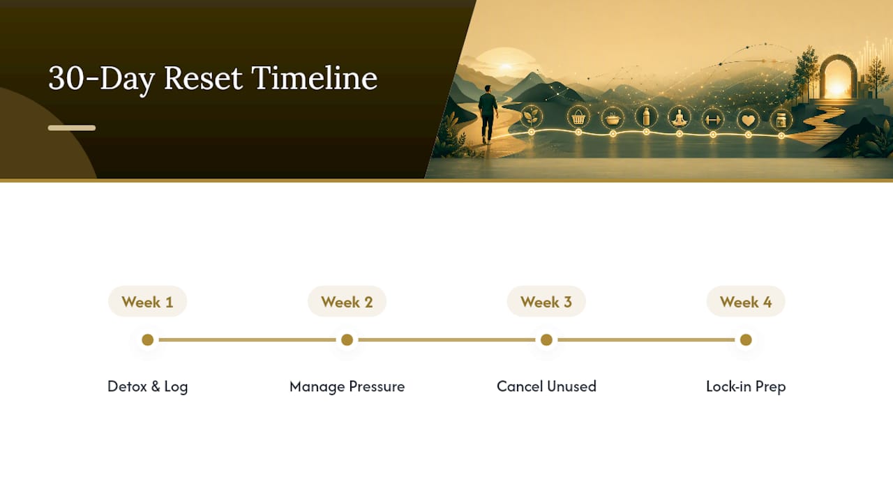 Four-week zero-spend reset timeline