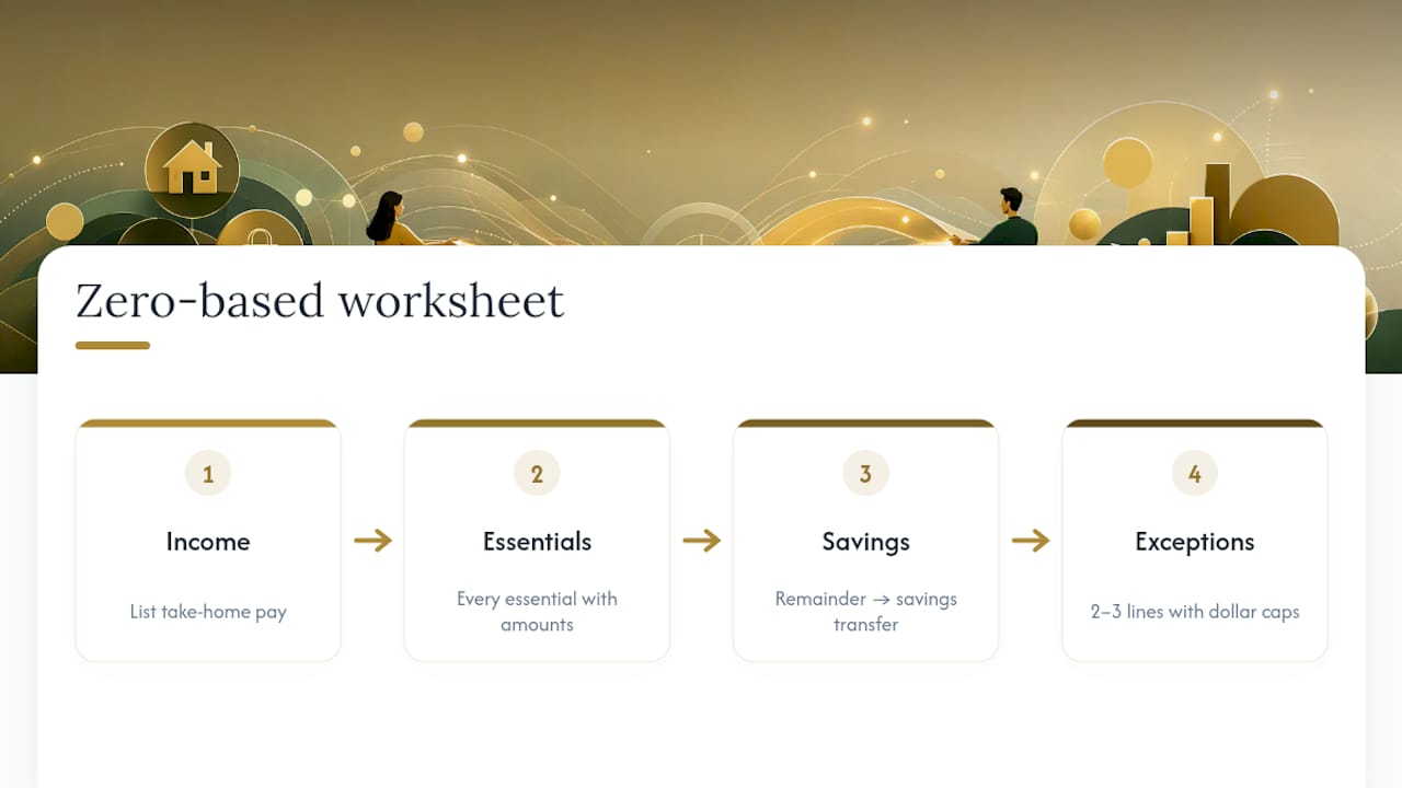 Building a Simple Zero-Based Budget Worksheet for the Month, overview diagram