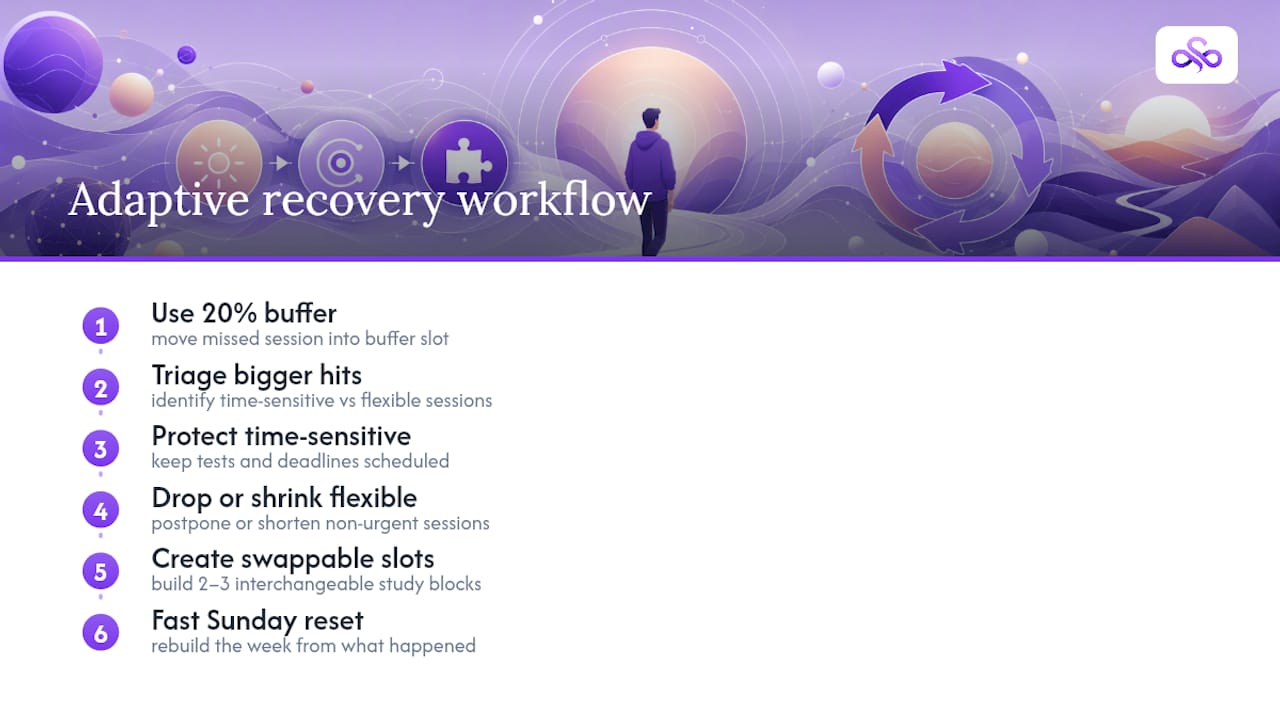 Study schedule buffer recovery workflow