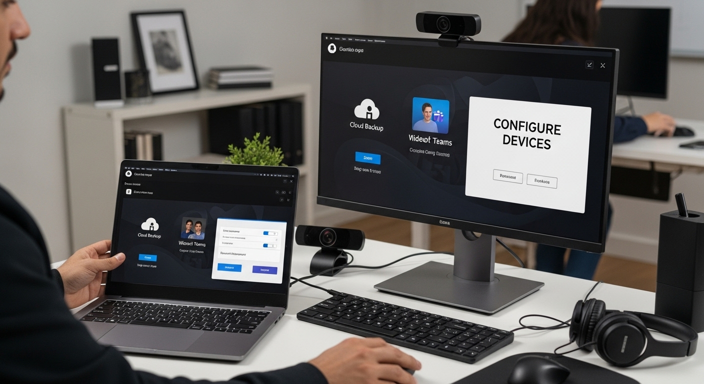device setup ergonomic workspace