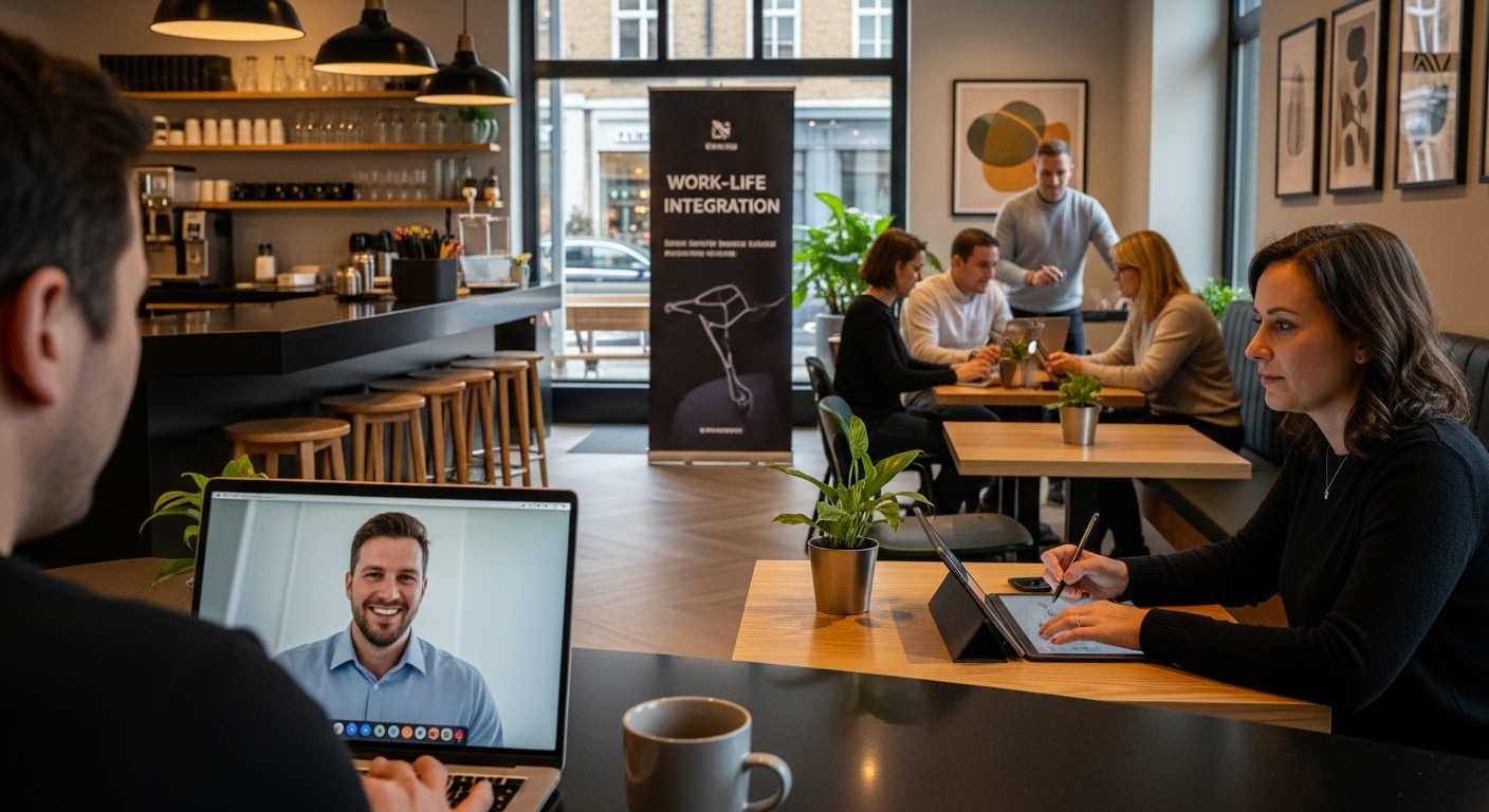 remote work cafe teamwork
