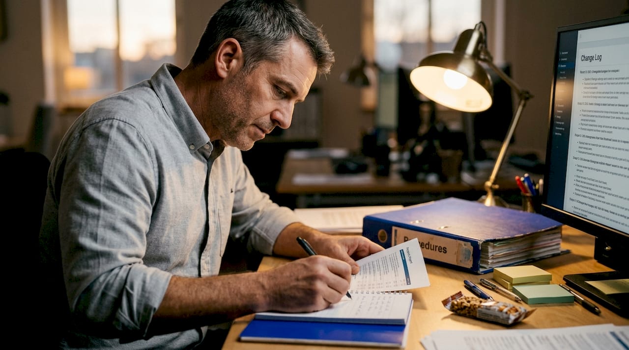 Public Sector Change Management: A Proven Framework - Transform 42 Inc Government Worker Reviewing Digital Records At Desk