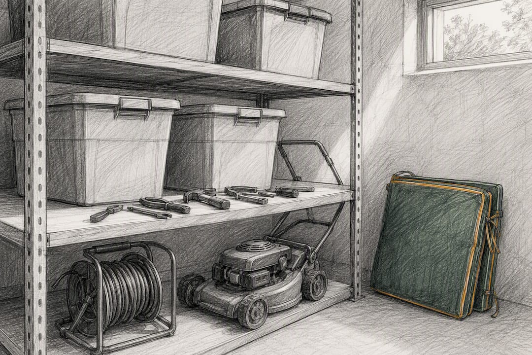 Tools and sealed bins in standard storage