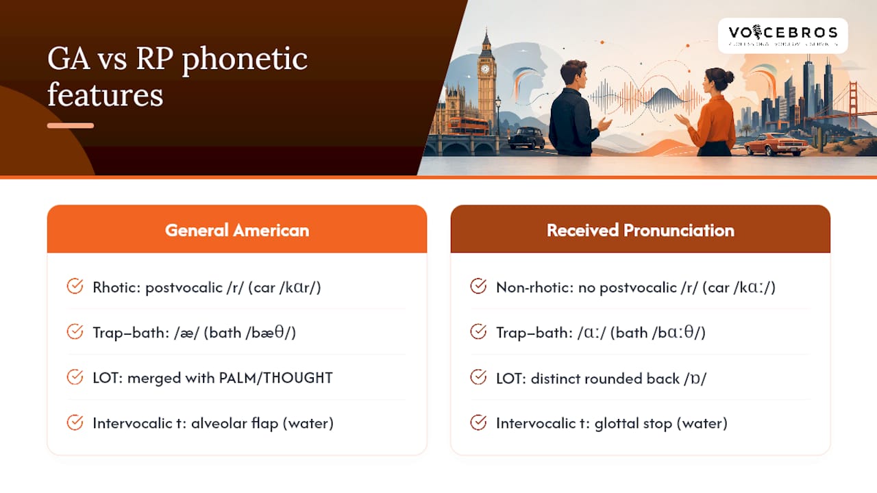 Comparison of American and British pronunciation features