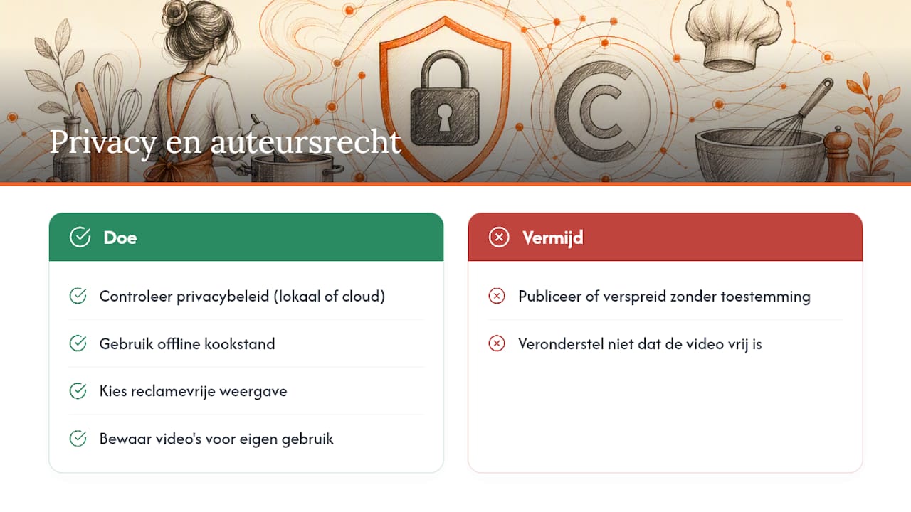 Privacy, offline gebruik en auteursrecht: waar je op moet letten — overview diagram