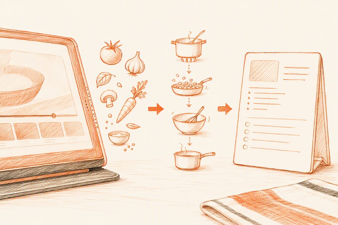 Video wordt een kant-en-klaar recept
