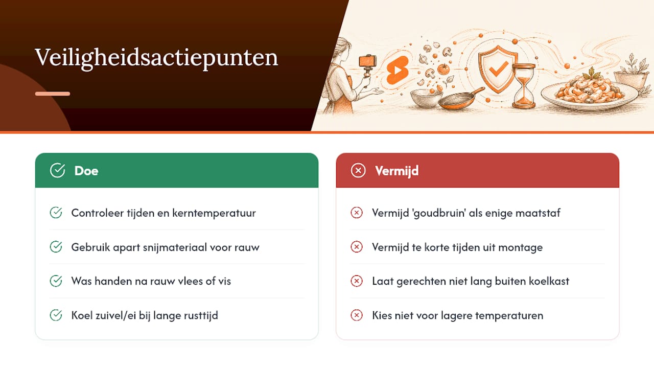 Veiligheid en hygiëne bij snelle video-recepten — overview diagram