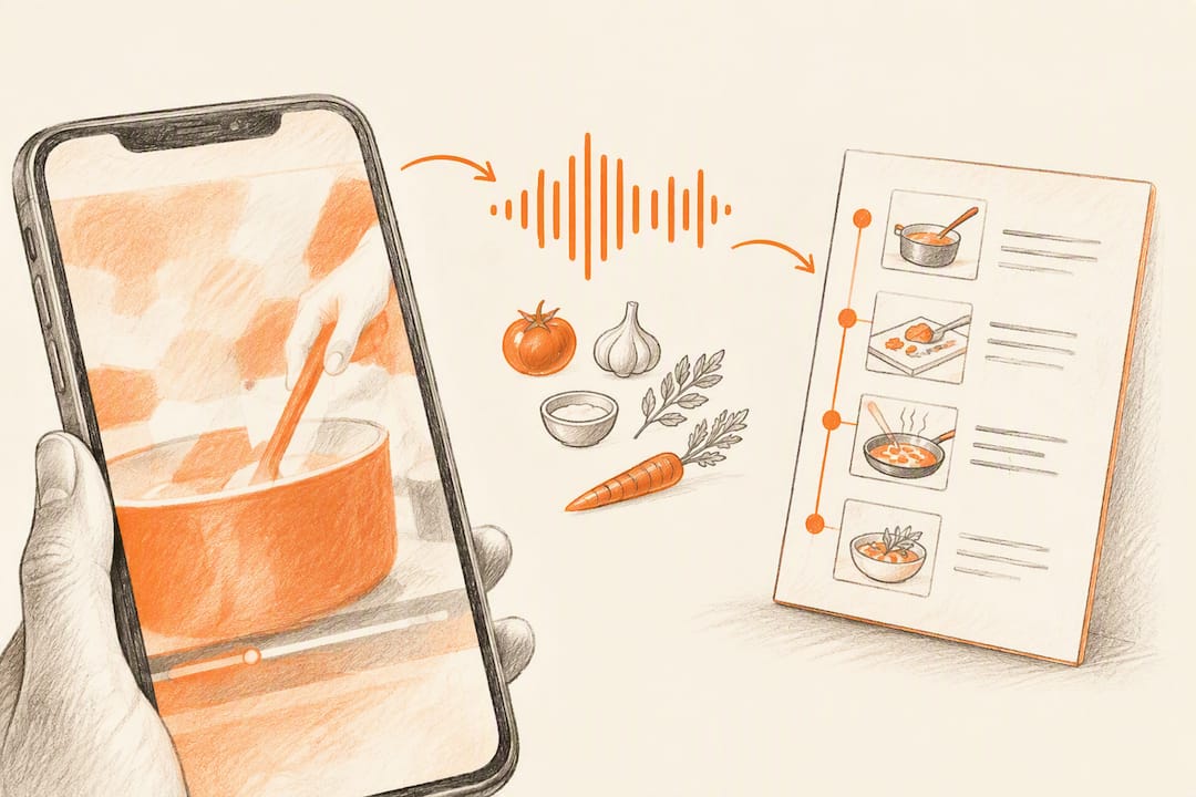 Van een videorecept naar een uitgeschreven recept