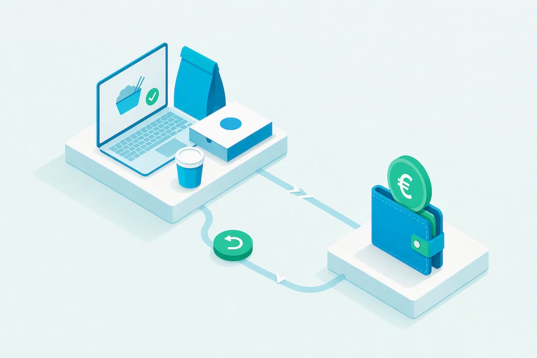 Isometrische titelkaart voor cashback-teruggave