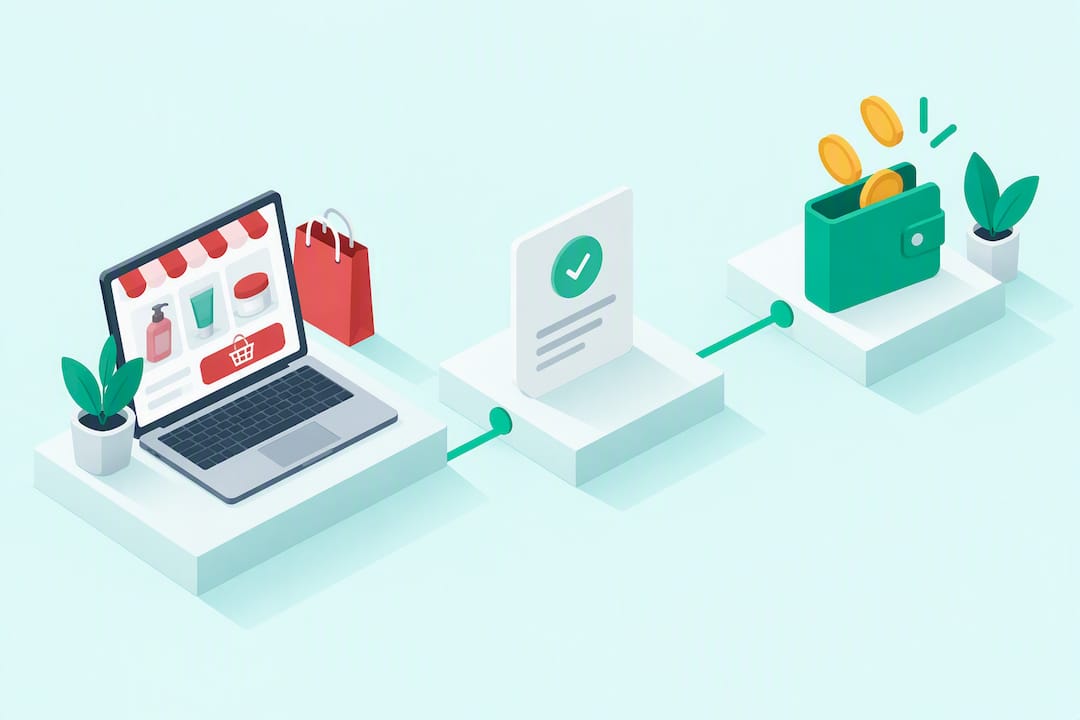 Isometrische illustratie van het cashbackproces
