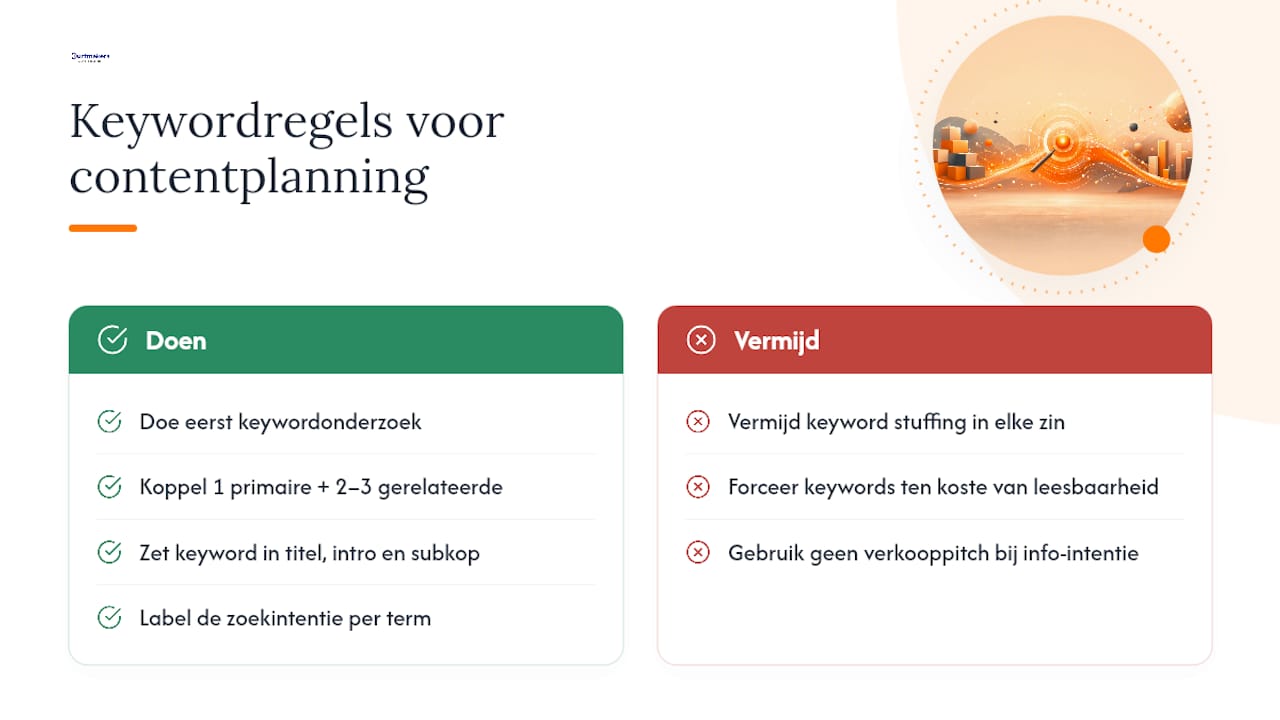 Keywordonderzoek en SEO-integratie in contentplanning — overview diagram