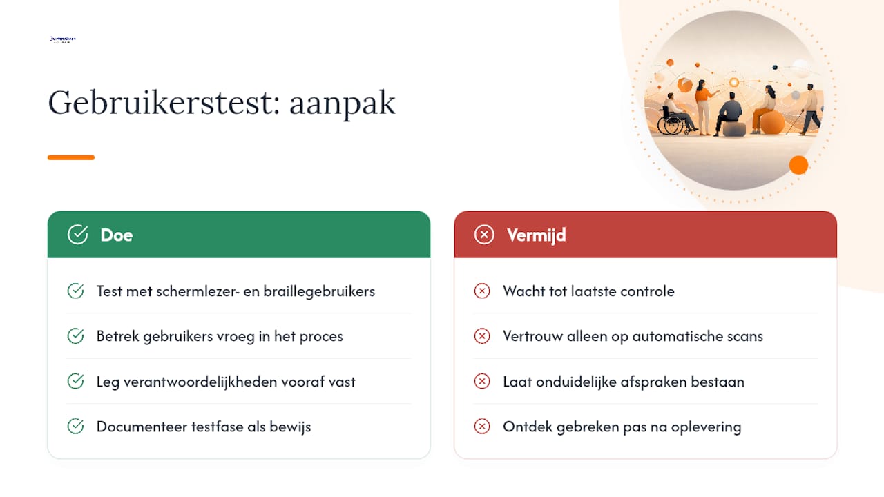 De rol van gebruikers met een handicap bij het testen — overview diagram