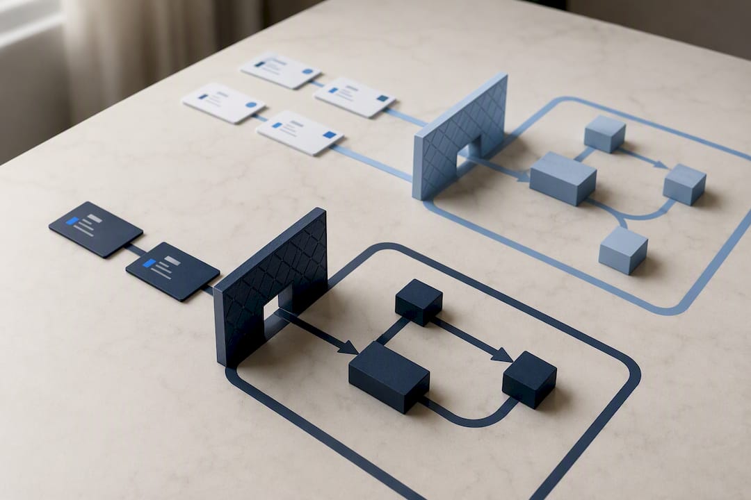 Illustration of separated data policy zones