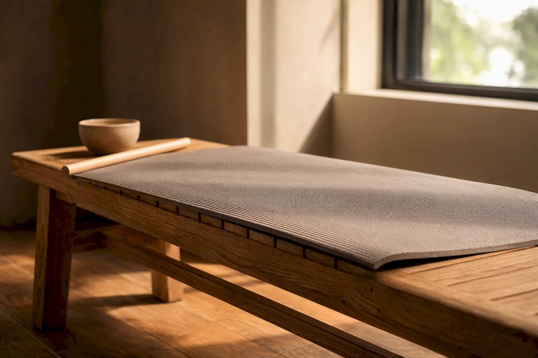Yoga mat drying in open air