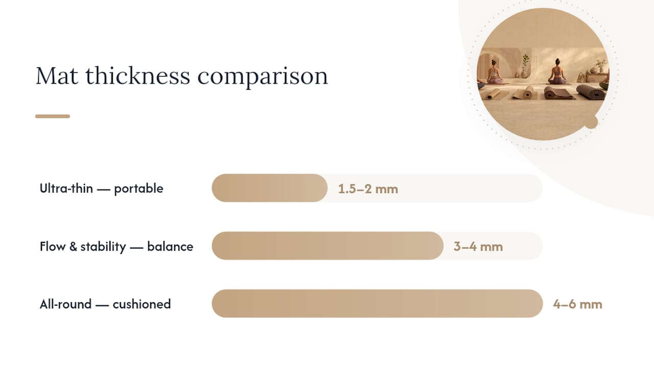 Yoga mat thickness range comparison