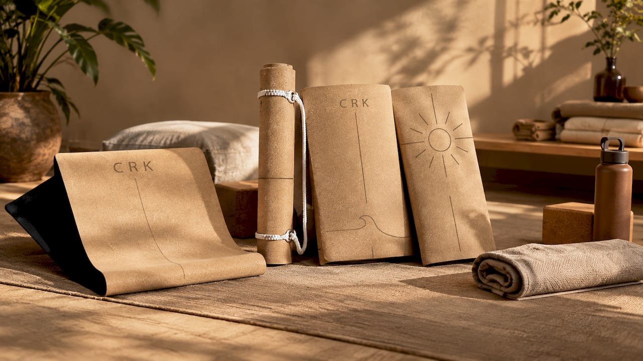 Crk's Organic Cork Yoga Mat with Natural Rubber, 4mm Thick • The Standard Mat Begin Yoga
