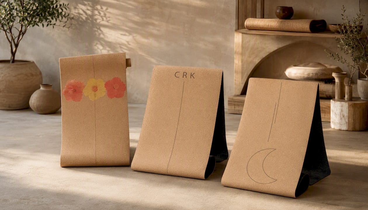 Crk Yoga Mat made of Organic Cork and Natural Rubber, 5mm Thick • The Flowers Mat