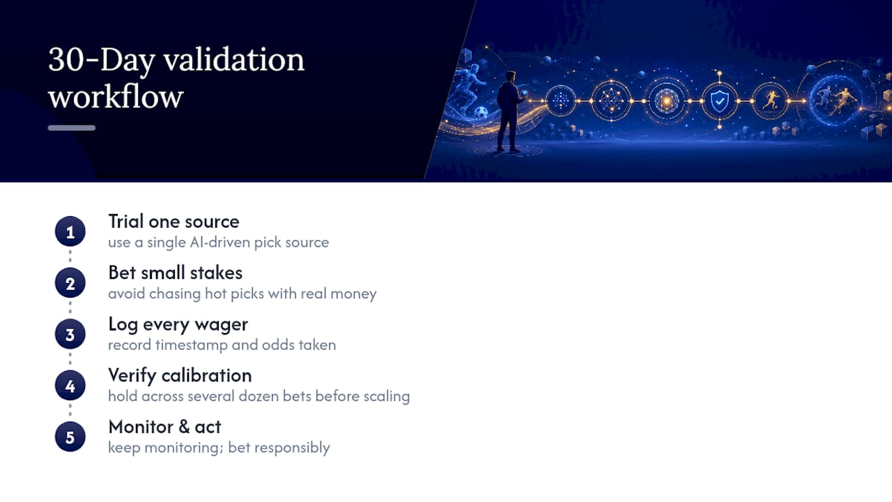 Four-step AI betting validation workflow