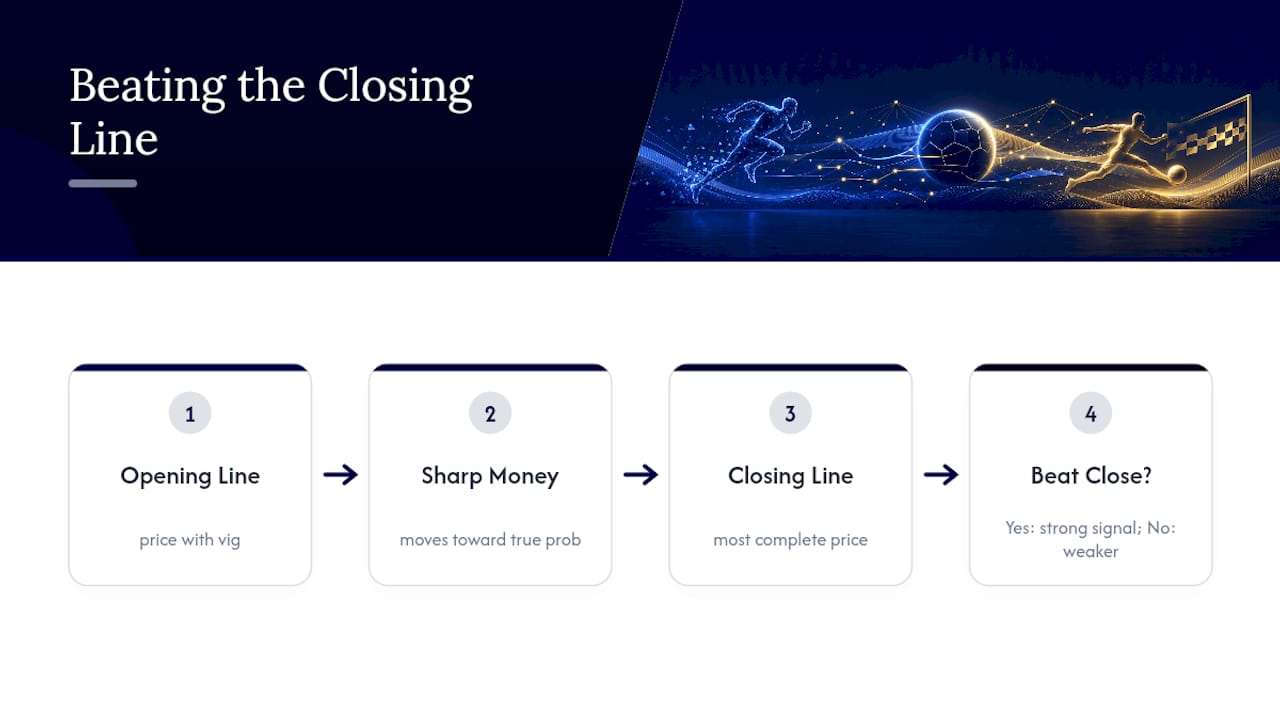 Diagram showing placed odds versus closing line
