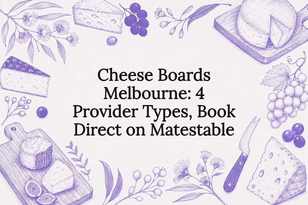Decorative cheese board title card illustration