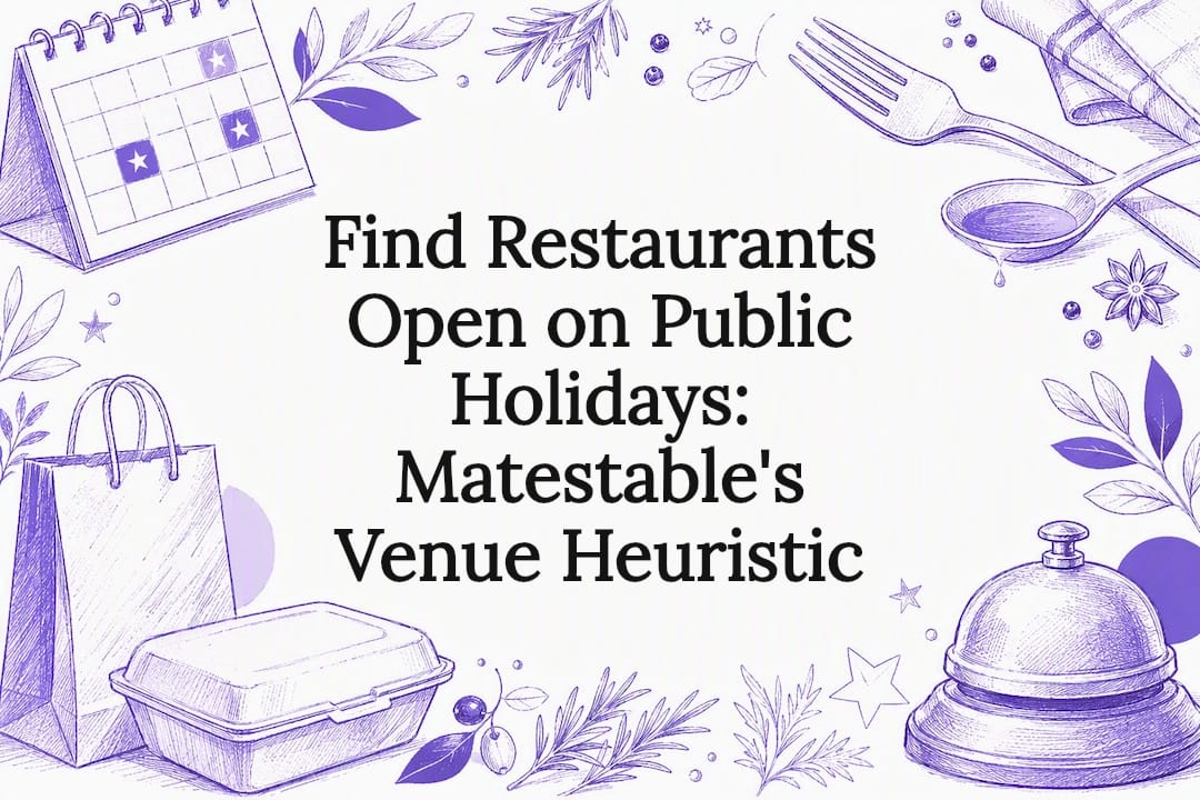 Holiday dining title card illustration