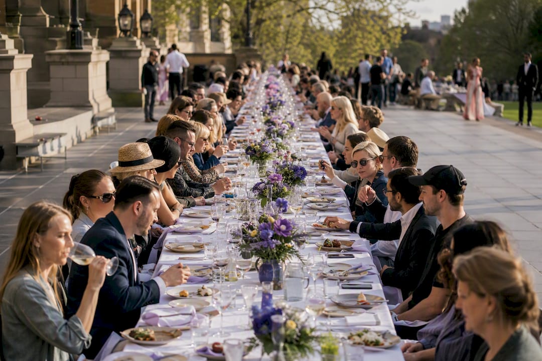 Long communal lunch table in Melbourne