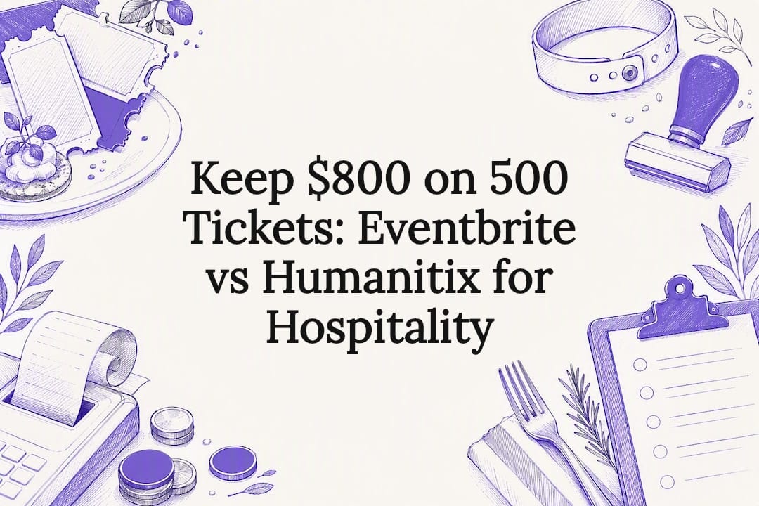Decorative hospitality ticketing title card