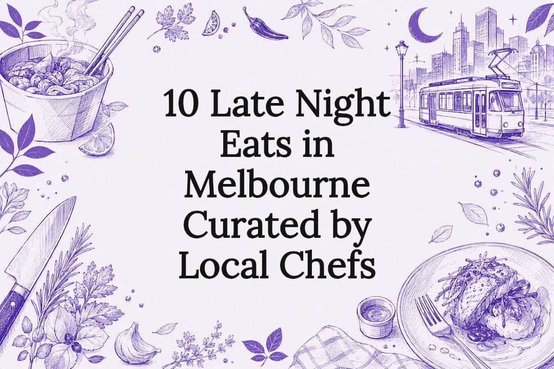 Decorative Melbourne late-night food title card