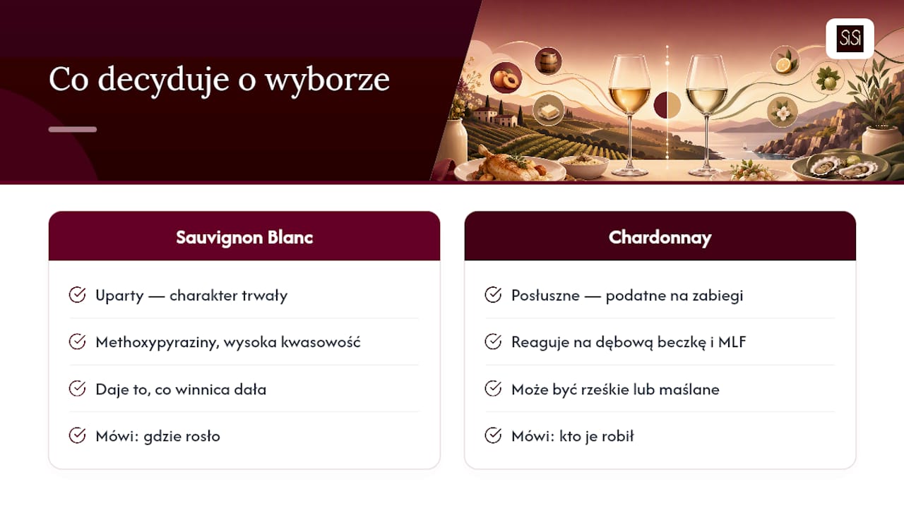 Chardonnay czy Sauvignon Blanc: co naprawdę decyduje o wyborze — overview diagram