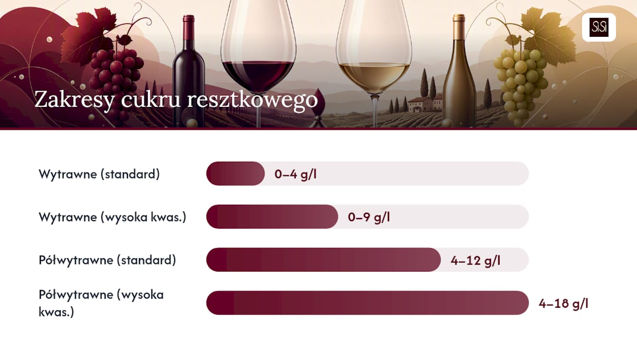Poziomy cukru resztkowego w winach