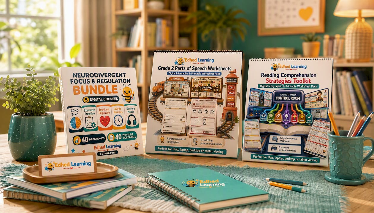 Neurodivergent Focus & Regulation Worksheets Bundle