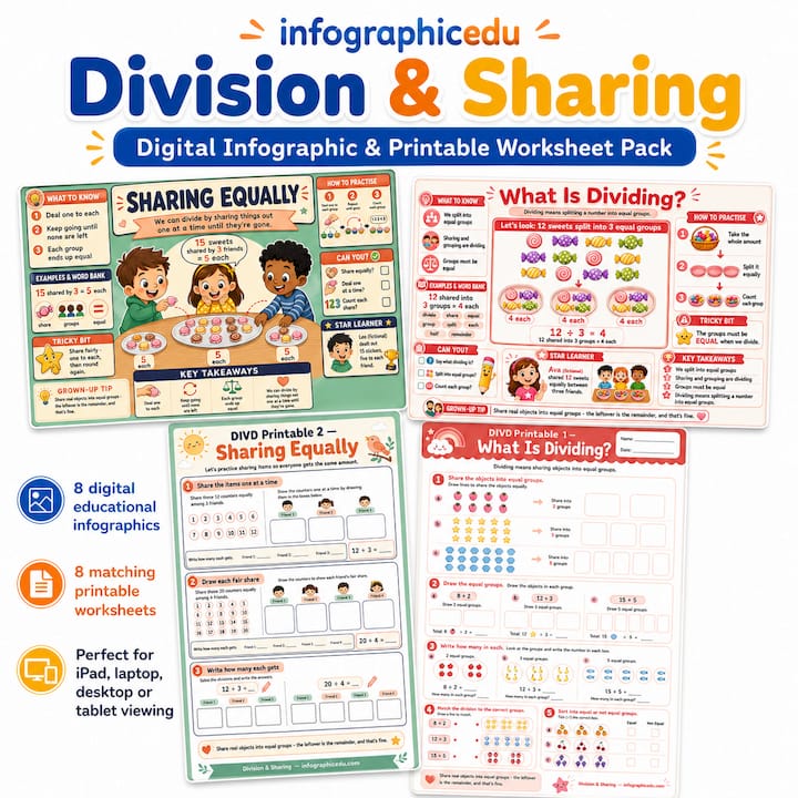 Division & Sharing – Kids Digital Course & Printable Worksheets