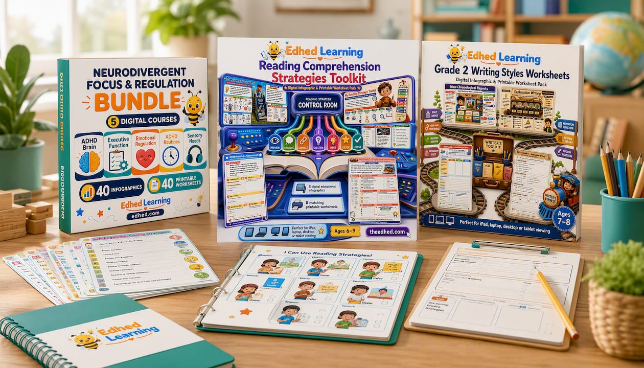 Neurodivergent Focus & Regulation Worksheets Bundle