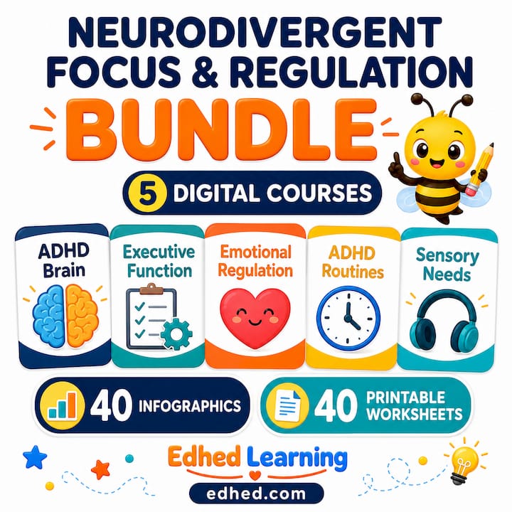 Neurodivergent Focus & Regulation Worksheets Bundle