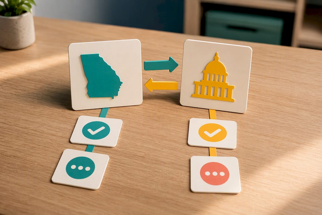 Two-way state capital recall illustration