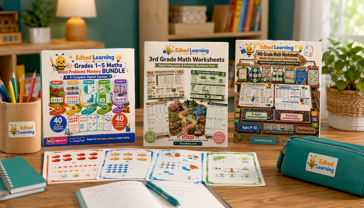 Maths Word Problem Worksheets Bundle for Grades 1–5