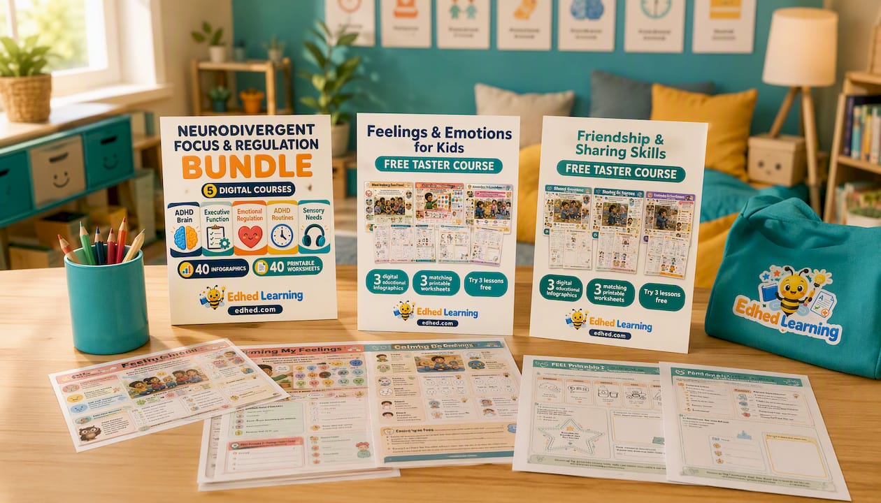 Neurodivergent Focus & Regulation Worksheets Bundle