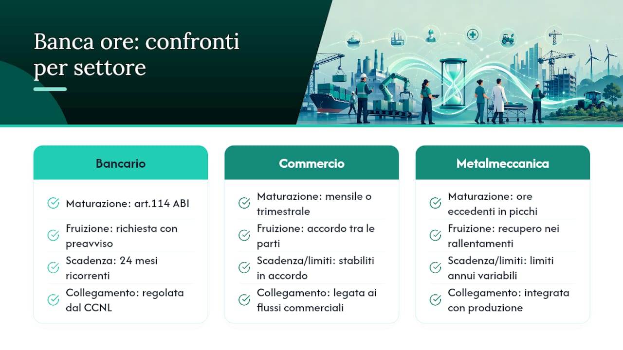 Confronto del monte ore nei tre CCNL