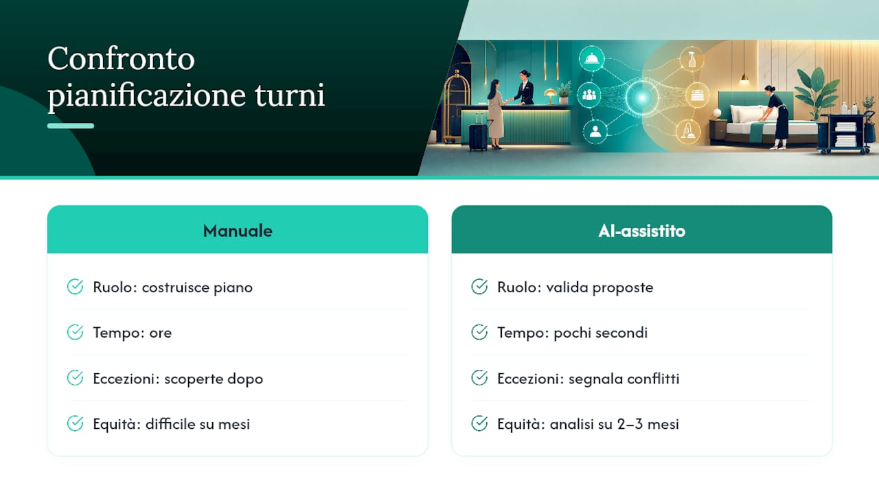 Come l'AI e il machine learning ottimizzano davvero i turni — overview diagram
