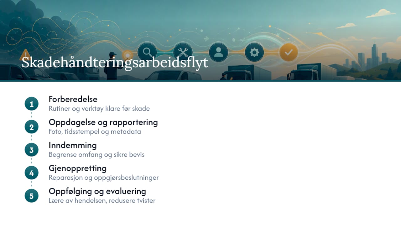 Fem trinn i skadebehandlingsprosessen