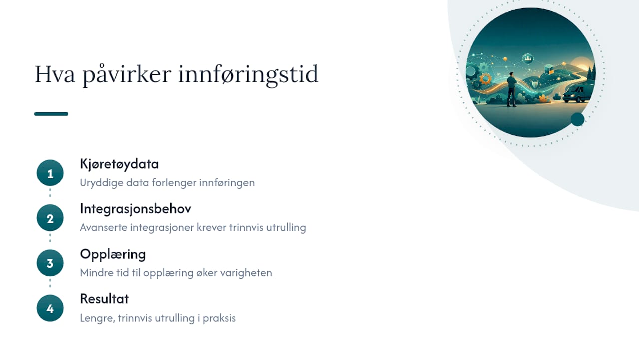 Tre faktorer som påvirker hvor lang tid innføringen tar