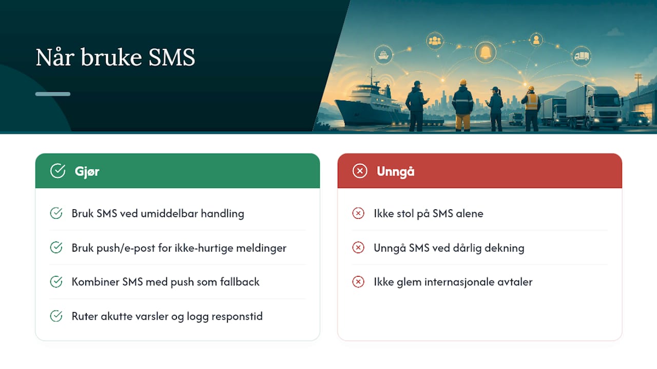 Når er SMS riktig kanal, og når bør du bytte? — overview diagram