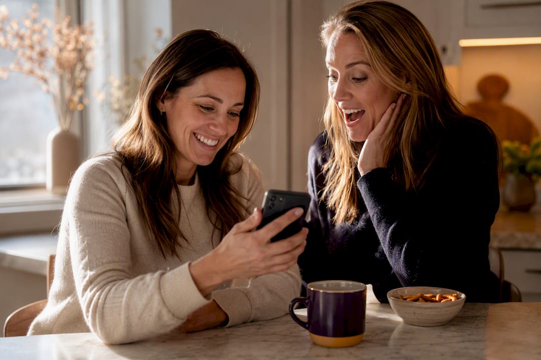 Friends listening to a personalized song together