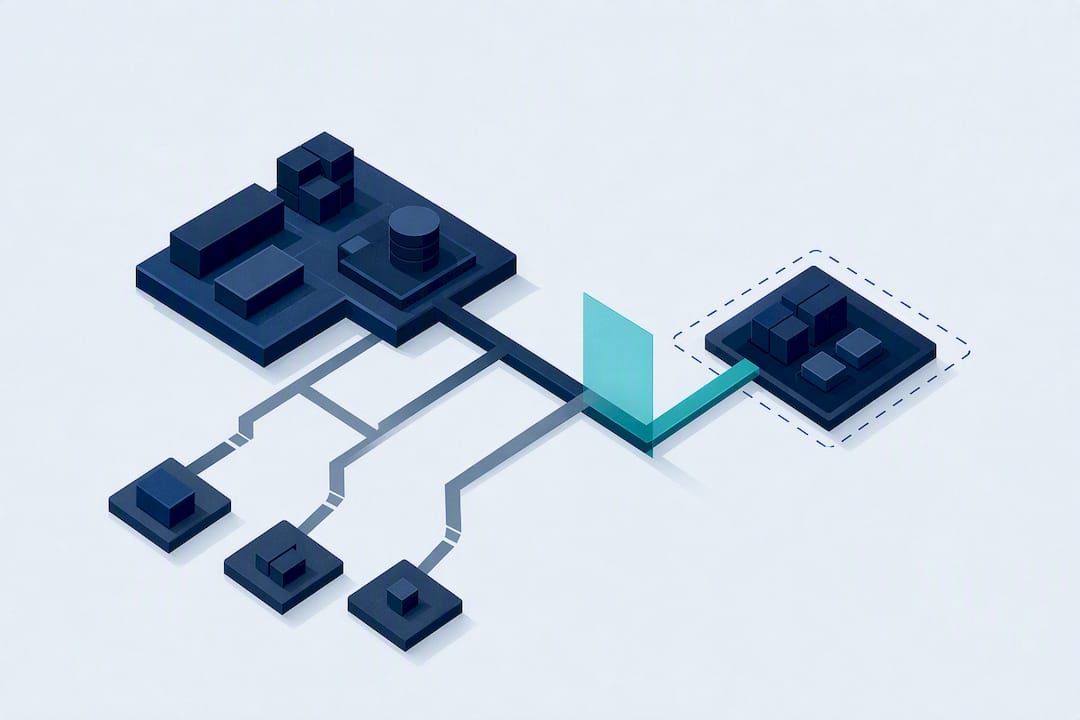 Isometric illustration of contained infrastructure impact