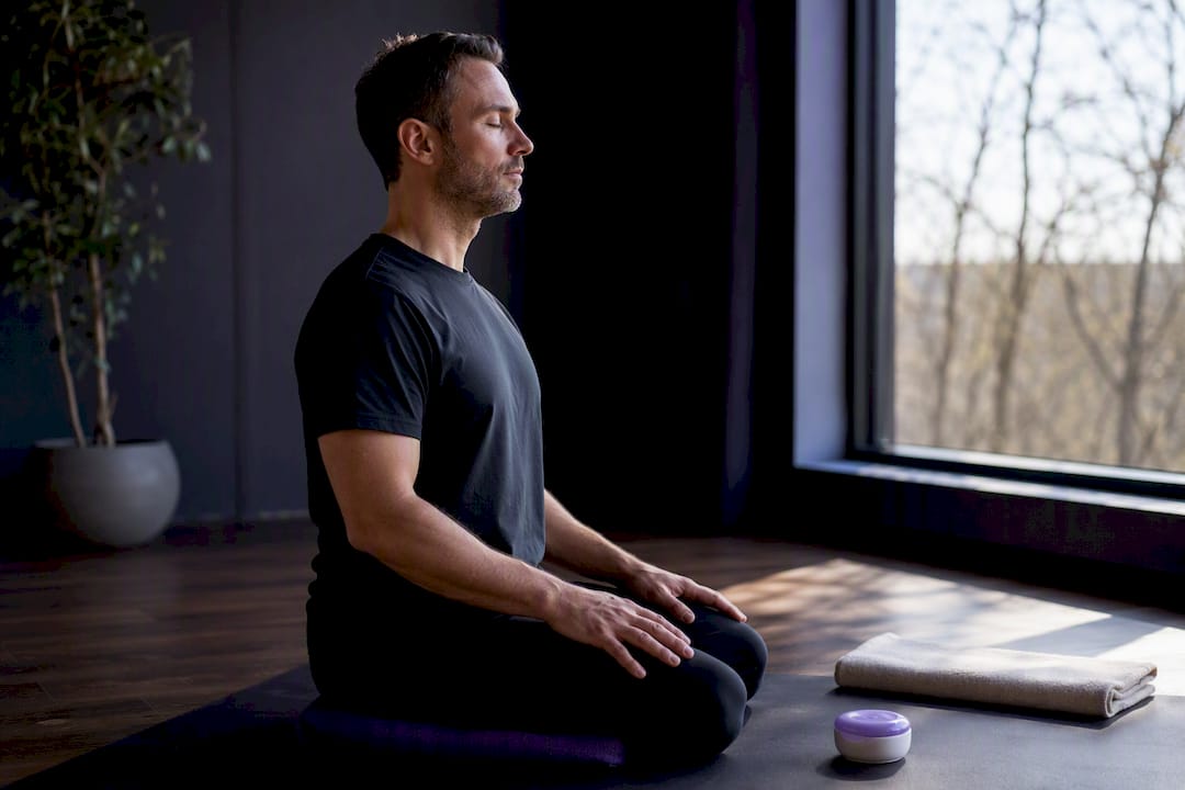 Person practicing slow resonance breathing
